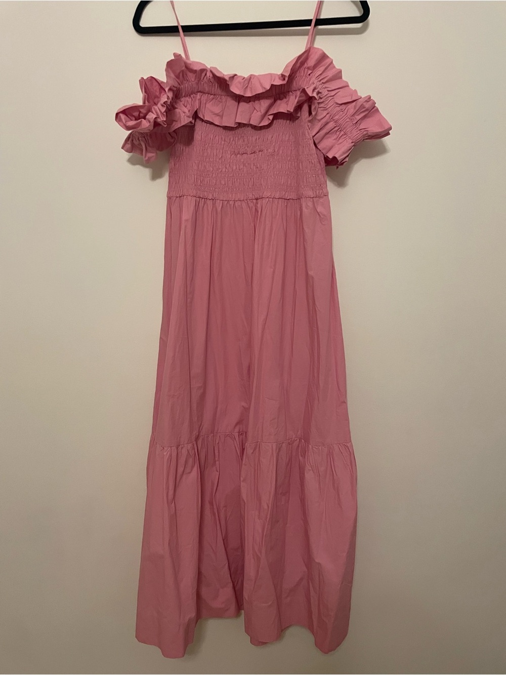 Ganni Pink Poplin Long smock dress